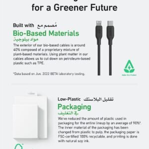 ANKER A80B1H11 Anker 542 USB-C to Lightning Cable (Bio-Based 3ft) Black