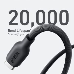 ANKER A80F1H11 Anker 544 USB-C to USB-C Cable (Bio-Based 3ft) Black