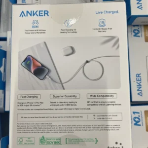 ANKER A81B6H21 Anker 322 USB-C to Lightning Cable (6ft Braided) White