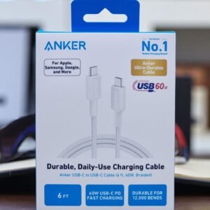 ANKER A81F6H21 Anker 322 USB-C to USB-C Cable (6ft Braided) White