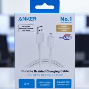 ANKER A81H6H21 Anker 322 USB-A to USB-C Cable (6ft Braided) White
