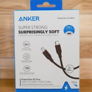 ANKER A8552H11 Anker PowerLine III Flow USB-C to USB-C 3ft Cable Black