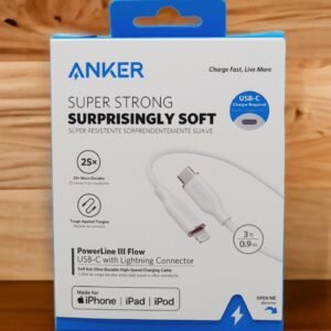 ANKER A8662H21 Anker PowerLine III Flow USB-C to Lightning 3ft White