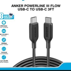 ANKER A8852H11 ANKER POWERLINE III USB-C TO USB-C 3FT BLACK