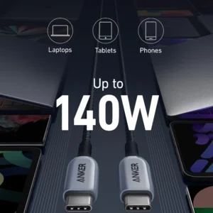 ANKER A88650A1 Anker 765 USB-C to USB-C Cable (140W 3ft Nylon) Black