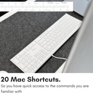 MACALLY ACEKEYA Macally Mac wired keyboard US layout all aluminum frame slim quiet scissor type keys with numeric keypad