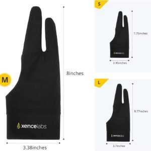 XENCELABS ACG12-M XENCELABS, Artist Glove, Drawing Glove Black Size M