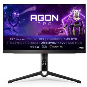 AOC AG274FZ AOC AG274FZ IPS 2*HDMI/ 2*DP/ Adaptive Sync/ Height Adj/ Pivot/ SPK/ HDR 400/ 260Hz/ 0.5ms