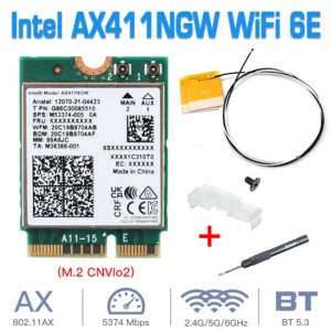 INTEL AX411NGW WiFi 6E Adapter | Tri-Band Wireless | Up to 3.0 Gbps