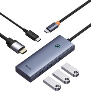 BASEUS B00052801811-00 Baseus 5-in-1 Hub UltraJoy Series USB-C to HDMI4K@30Hz+3xUSB 3.0+1xPD Grey