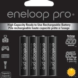 ENELOOP BK-4HCCA4BT Eneloop Panasonic Bk-4Hcca4Bt Pro Aaa High Capacity Ni-Mh Pre-Charged Rechargeable Batteries, 4 Pack