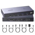 UGREEN CM695-25962 UGREEN 8K Displayport KVM Switch DP 1.4 with 4 USB 3.0 Ports (3 USB-A + 1 USB-C)