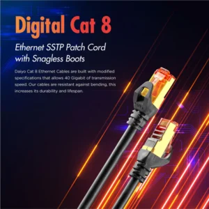 DAIYO CP2555 SSTP Patch Cord Cat 8 Gigabit Ethernet 1m