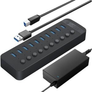 ORICO CT2U3-10AB 10 PORT 48W MULTI USB HUB WITH SWITCH