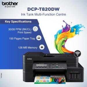 BROTHER DCP-T820DW 30PPM A4 3-in-1 Duplex Wireless Multi-Function Ink Tank Printer