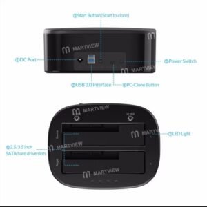 ORICO DD28U3-C-UK-BK-BP ORICO Dual-bay 2.5”& 3.5” SATA III HDD Docking Station