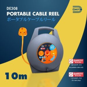 DAIYO DE308 Portable Cable Reel 10M 2 WAY