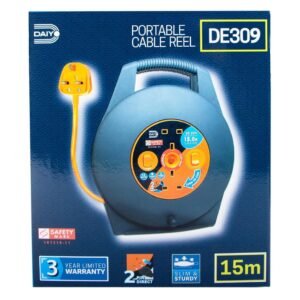 DAIYO DE309 2-Way LED Switch Portable Cable Reel 15M