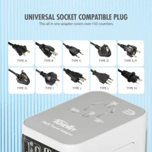 DAIYO DE320 Universal Travel Adapter with 2 USB Port
