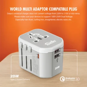 DAIYO DE321 DAIYO TRAVELLER MULTI ADAPTER 1XC PD 20W +2XA