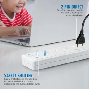 DAIYO DE383-6M Daiyo Led 3 Way Socket Strip With Surge 6M