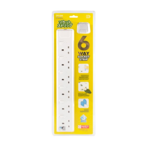 DAIYO DE386-6M LED 6 Way Socket Strip w Surge 6M