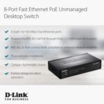 D-LINK DES-1008PA 8-Port Fast Ethernet PoE Desktop Switch