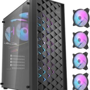 DARKFLASH DF-DK351-BK DarkFlash DK351 TG Black (w/4 ARGB Fans)