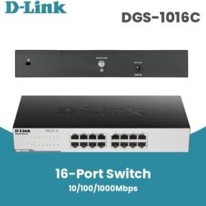 D-LINK DGS-1016C D-Link 16-port 10/100/1000Mbps Unmanaged Gigabit Switch (Metal, Rackmountable)