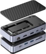 ORICO DPM2P9 ORICO USB C Hub with M.2 SSD Enclosure, ORICO 10-in-1 USB-C Docking Station, 10Gbps