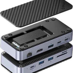 ORICO DPM2P9 ORICO USB C Hub with M.2 SSD Enclosure, ORICO 10-in-1 USB-C Docking Station, 10Gbps