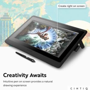 WACOM DTK1660K1C Cintiq 16 Drawing Tablet with Full HD 15.4-Inch Display Screen