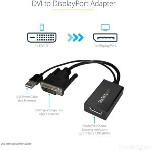 STARTECH DVI2DP2 STARTECH DVI to DisplayPort Adapter -1920 x 1200 - DVI to DisplayPort Converter - Video Adapter
