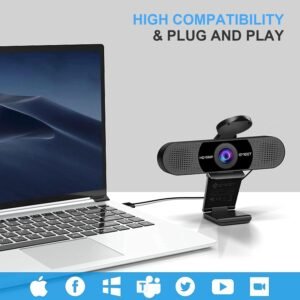EMEET C960 Web Camera, 2 Mics Streaming Webcam with Privacy Cover, 90°View Computer Camera, Plug&Play