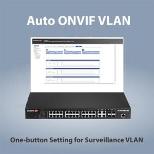 EDIMAX ES-5424P EDIMAX Long Range 24-Port Fast Ethernet PoE+ Web Smart Switch with 4 Gigabit RJ45/SFP Combo