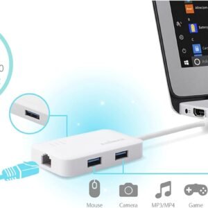 EDIMAX EU-4308 Edimax USB-C USB Hub with 3X USB 3.0 Ports and Gigabit Ethernet LAN Adapter, USB to RJ45 1000Mbps Ne