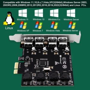 OEM FS-U4-PRO 4 Ports Superspeed 5Gbps USB 3.0 PCI Express Expansion Card for Windows 11