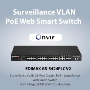 Edimax GS-5424PLC Long Range 24-Port Gigabit PoE+ Switch
