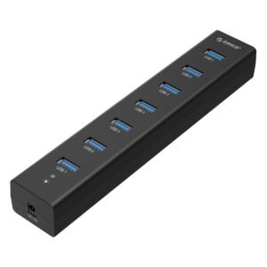 ORICO H7013-U3-AD 7-PORT USB3.0 HUB BLACK WITH POWER ADAPTER