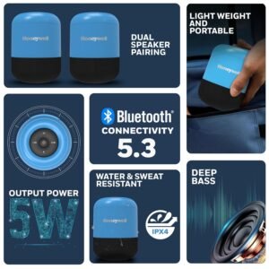 HONEYWELL ‎HC000106/AUD/BTS/V2 Honeywell Moxie V200 Wireless Bluetooth V5.0 Speaker 5W with mic