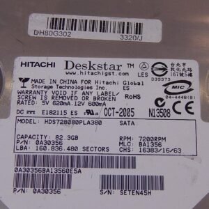 HITACHI HDS728080PLA380 Deskstar 80GB 3.5-inch SATA Hard Drive