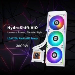 LIAN LI HSLCD36RW Lian Li HydroShift LCD 360R AIO 360mm CPU AIO Liquid Cooler 360mm WHITE, HSLCD36RB LL-3029