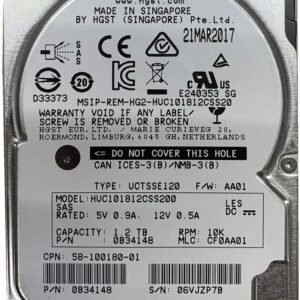 HGST HUC101812CSS200  HGST 1.2TB 10K 12Gb/s 2.5" SAS HDD