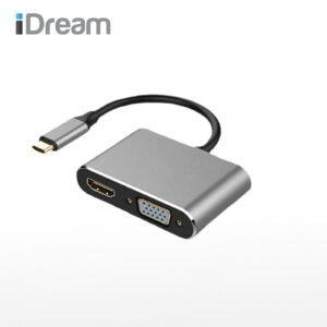 IDREAM ID3CHDVU2 iDream 4 in 1 USB C to HDMI Multiport Adaptor 4 in 1( USB C / HDMI / USB 3.0 / VGA ) Support HDMI 4K