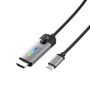 J5CREATE JCA157 j5create USB Type C to HDMI Adapter (8K@60Hz, 4K@120Hz) with RGB LED Light for MacBook Pro, MacBook Air, iPad Pro, Samsung Galaxy, Surface Pro, Dell, HP (JCA157)