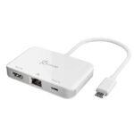 J5CREATE JCA351 j5create USB Type C to 4K HDMI and Gigabit Ethernet with PD 100W Pass-Through Charging, for MacBook Pro, MacBook Air, Chromebook, Surface Pro, iPad Pro or USB-C Laptop (JCA351)