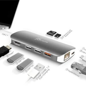 J5CREATE JCD383 J5CREATE USB 3.1 TYPE-C MULTI ADAPTER (HDMI/ETHERNET/USB 3.1 HUB/PD 2.0/SD & MICRO SD CARD READER