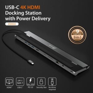 J5CREATE JCD533 J5CREATE USB C 4K HDMI DOCKING STATION WITH PD
