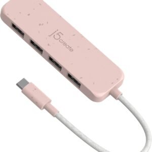 J5CREATE JCH341ER USB-C 4 Ports Type A Gen 2 Hub (Rose)