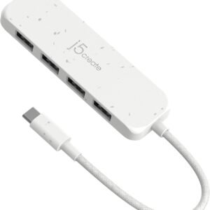J5CREATE JCH341EW USB-C 4 Ports Type A Gen 2 Hub (White)